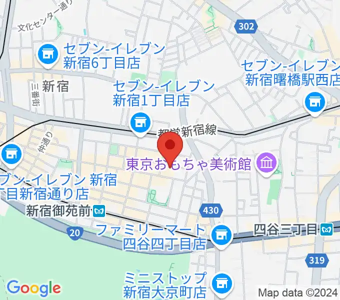 新宿ギター音楽院の地図