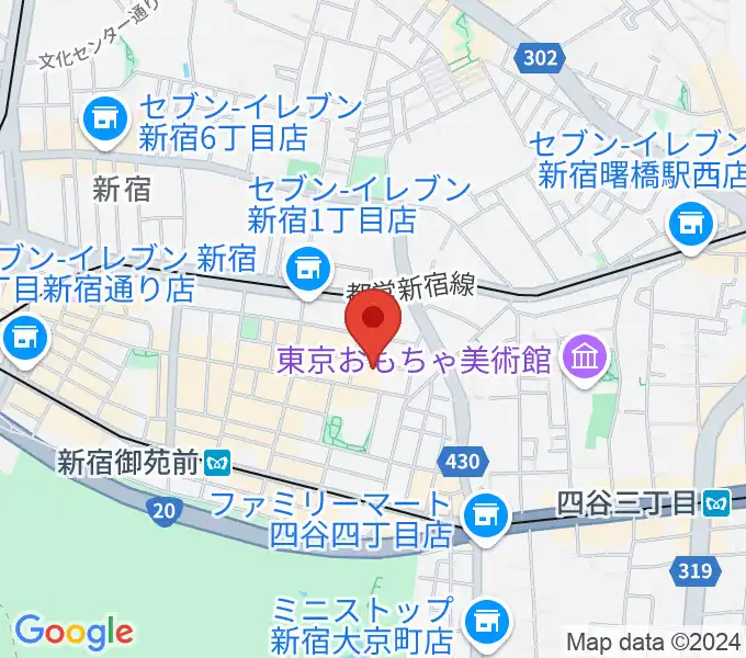 新宿ギター音楽院の地図