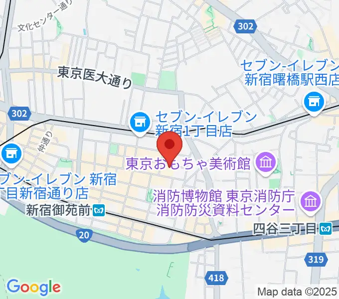 新宿ギター音楽院の地図