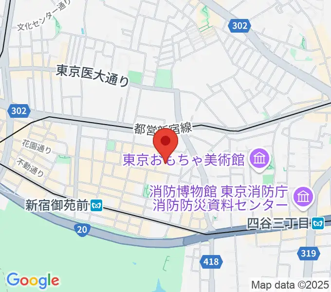 新宿ギター音楽院の地図