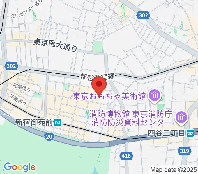 新宿ギター音楽院の地図