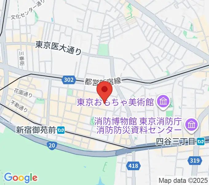 新宿ギター音楽院の地図