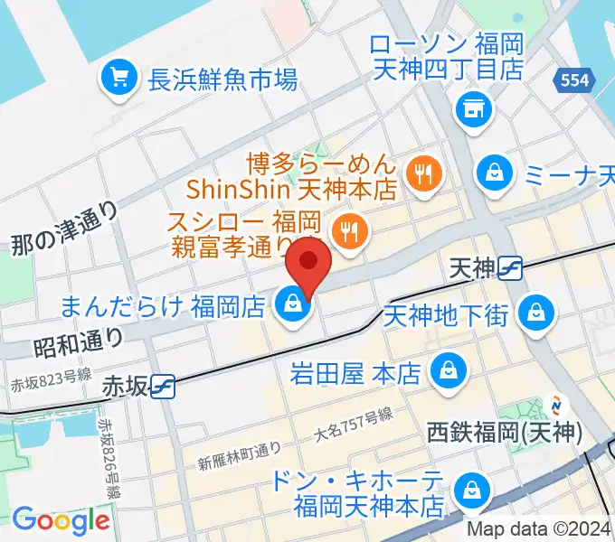 Oshiroミュージックスクール福岡校の地図