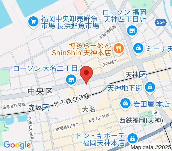 Oshiroミュージックスクール福岡校の地図