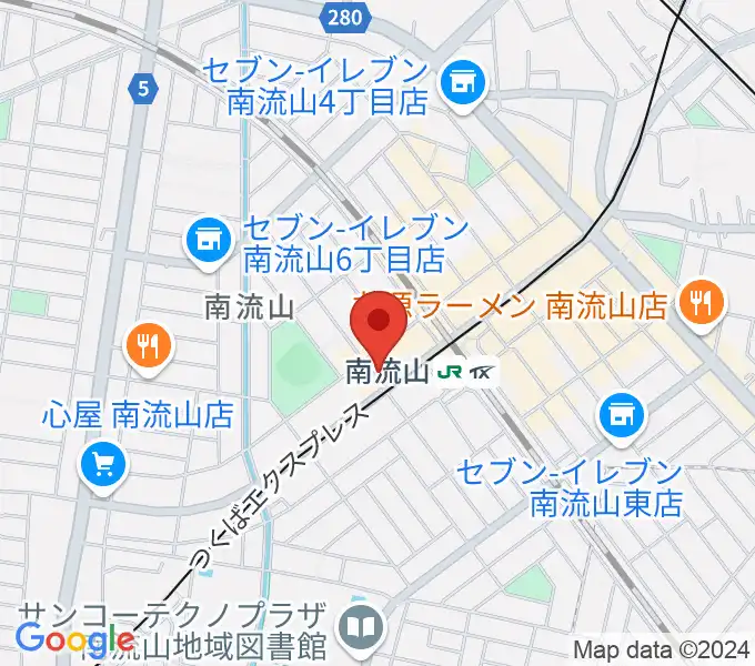 夢弦の会ギタースクールの地図