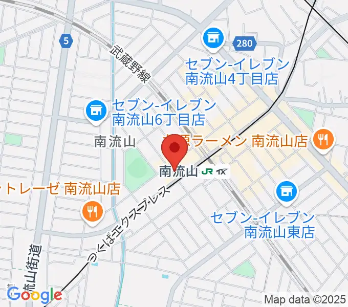 夢弦の会ギタースクールの地図
