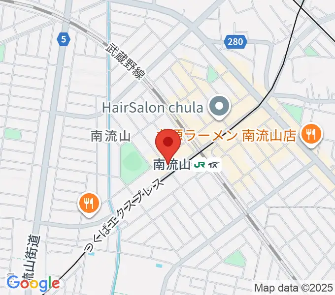 夢弦の会ギタースクールの地図