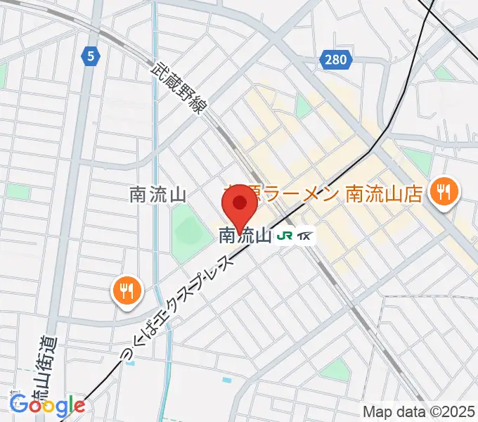 夢弦の会ギタースクールの地図