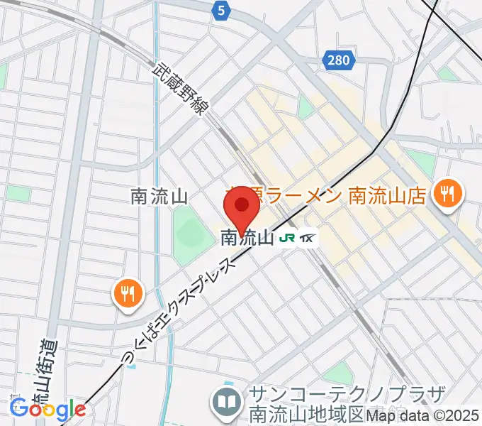 夢弦の会ギタースクールの地図