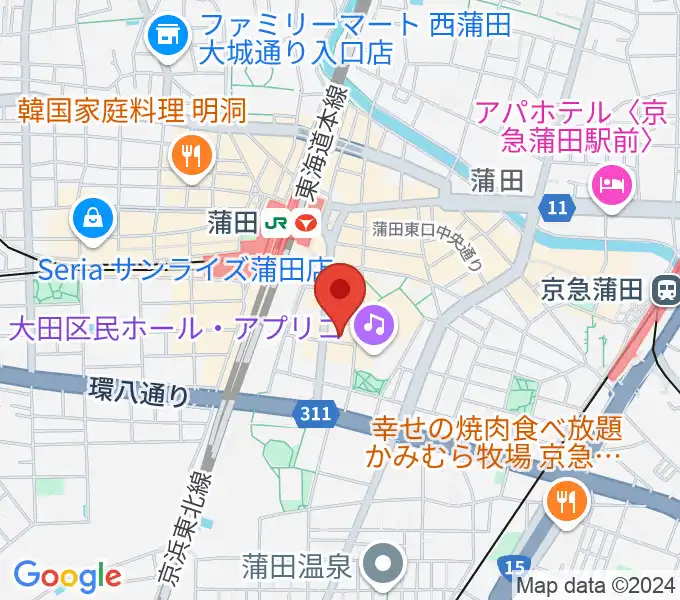 蒲田音楽学園 東口センターの地図