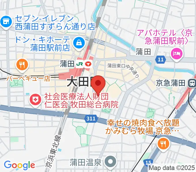 蒲田音楽学園 東口センターの地図