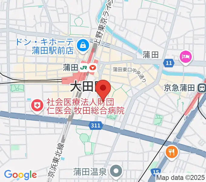 蒲田音楽学園 東口センターの地図