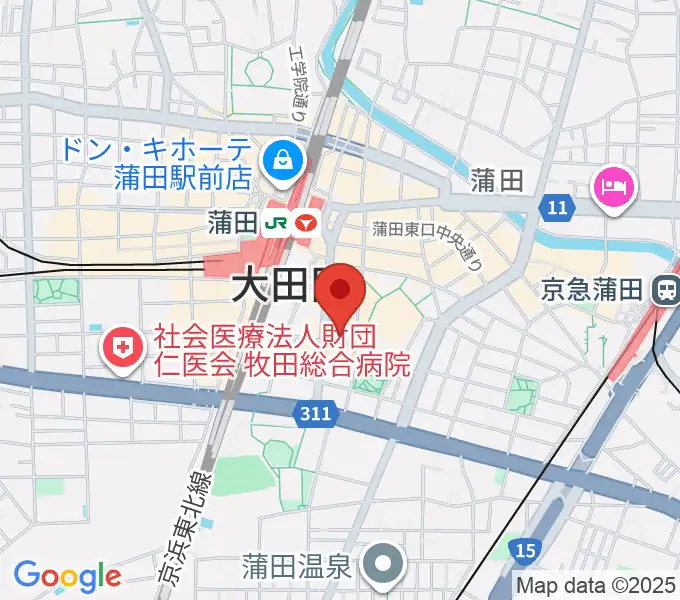 蒲田音楽学園 東口センターの地図