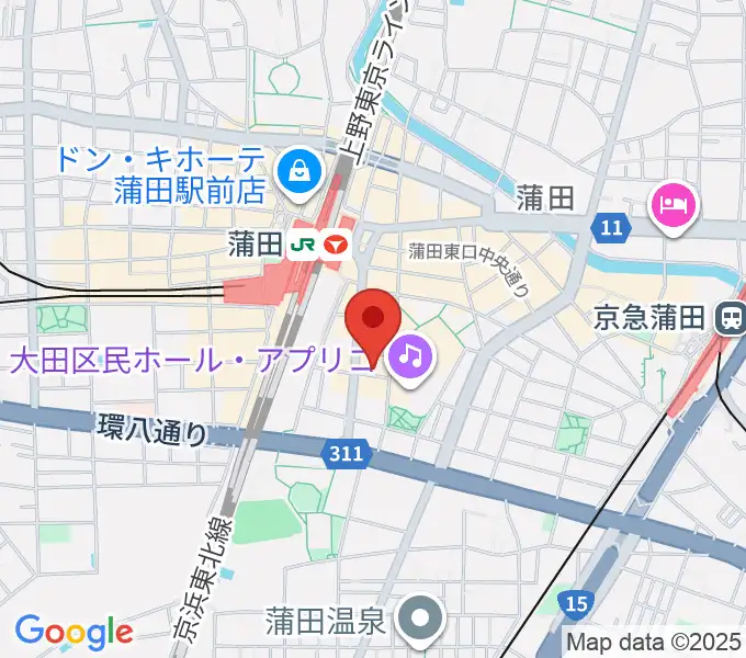 蒲田音楽学園 東口センターの地図
