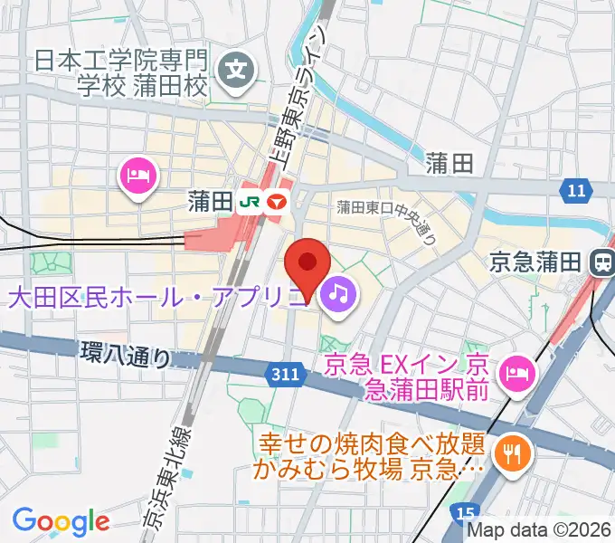蒲田音楽学園 東口センターの地図