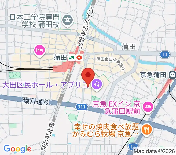 蒲田音楽学園 東口センターの地図
