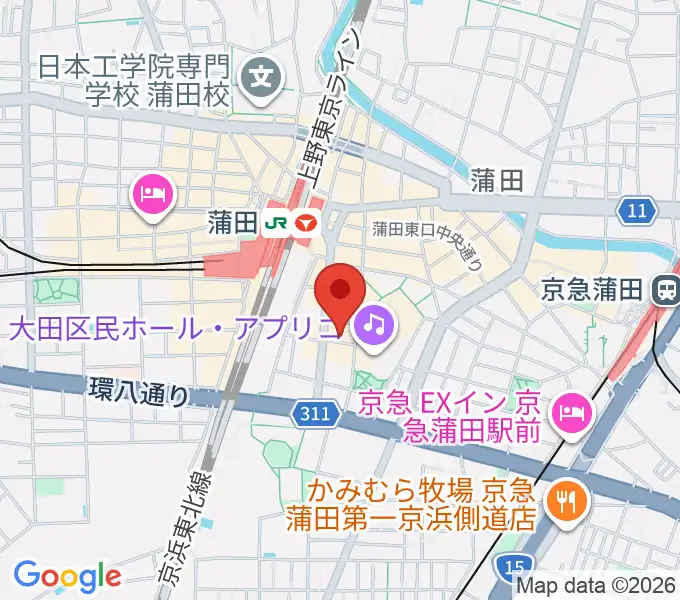 蒲田音楽学園 東口センターの地図