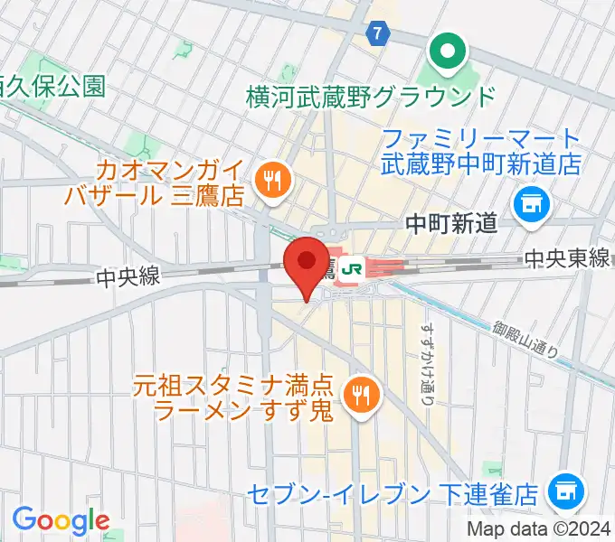 ヤマノミュージックサロン三鷹の地図