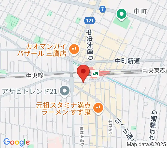 ヤマノミュージックサロン三鷹の地図
