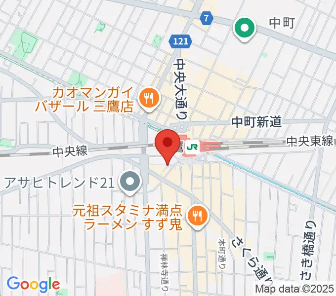 ヤマノミュージックサロン三鷹の地図
