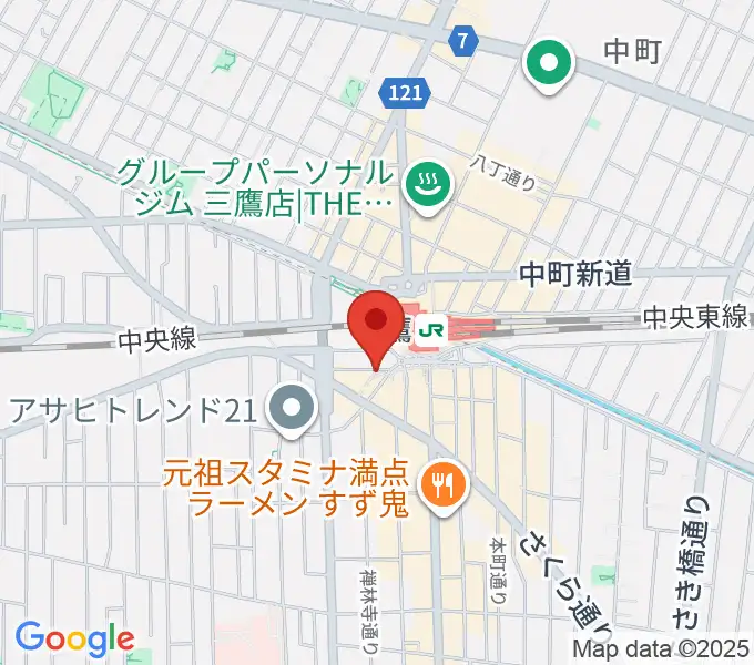 ヤマノミュージックサロン三鷹の地図