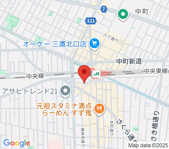 ヤマノミュージックサロン三鷹の地図