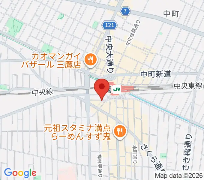 ヤマノミュージックサロン三鷹の地図