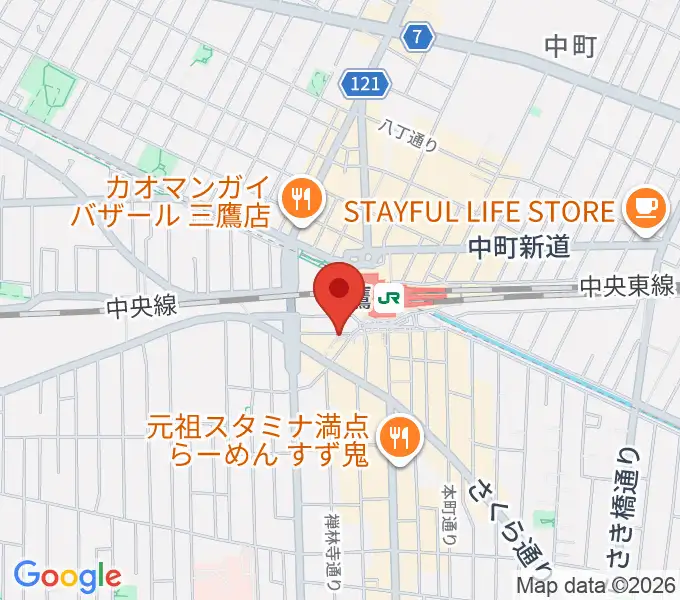 ヤマノミュージックサロン三鷹の地図