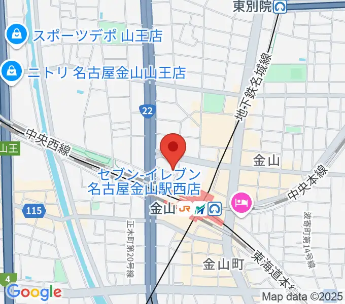 名古屋アズール・ギター教室の地図