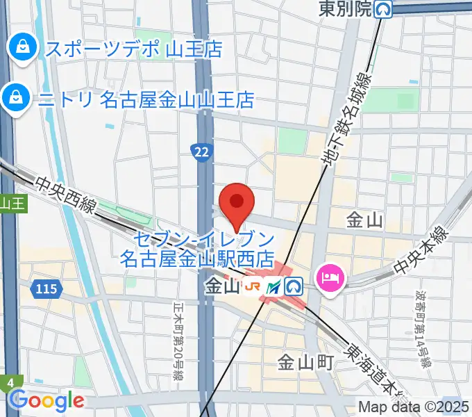 名古屋アズール・ギター教室の地図