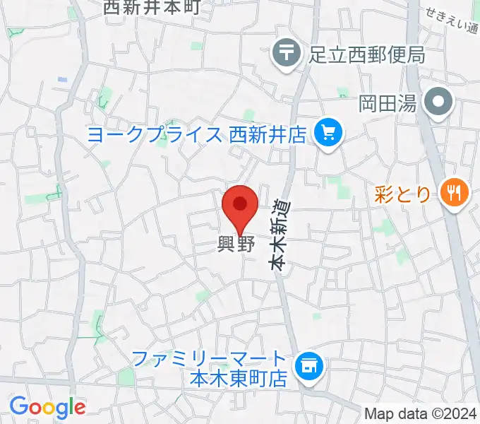 夢弦ギター教室の地図