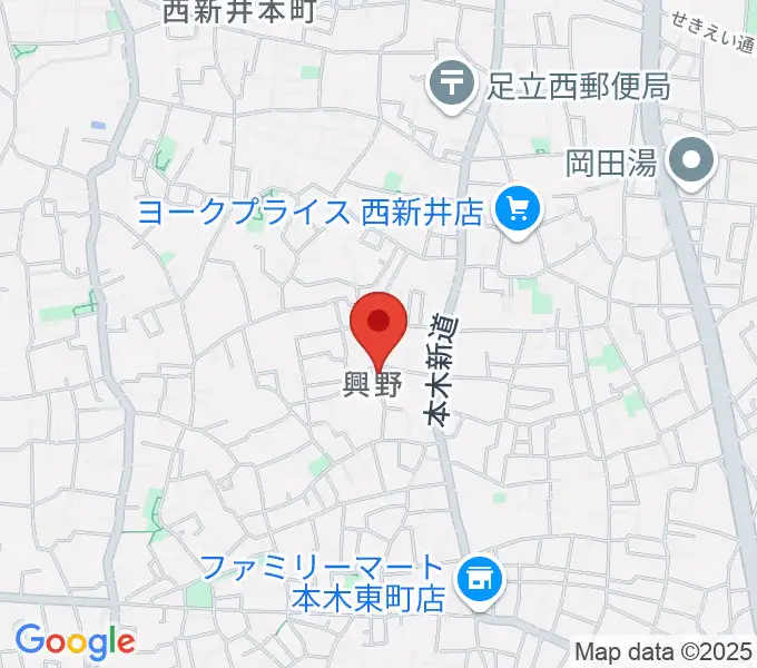 夢弦ギター教室の地図