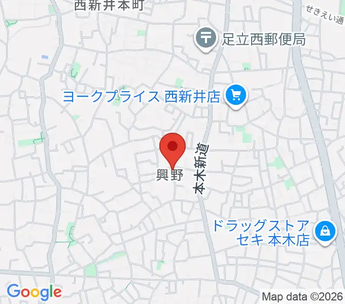 夢弦ギター教室の地図