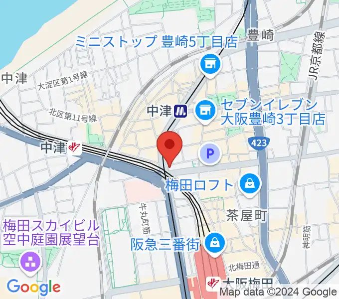 ロキシー・ミュージック・スクール梅田校の地図