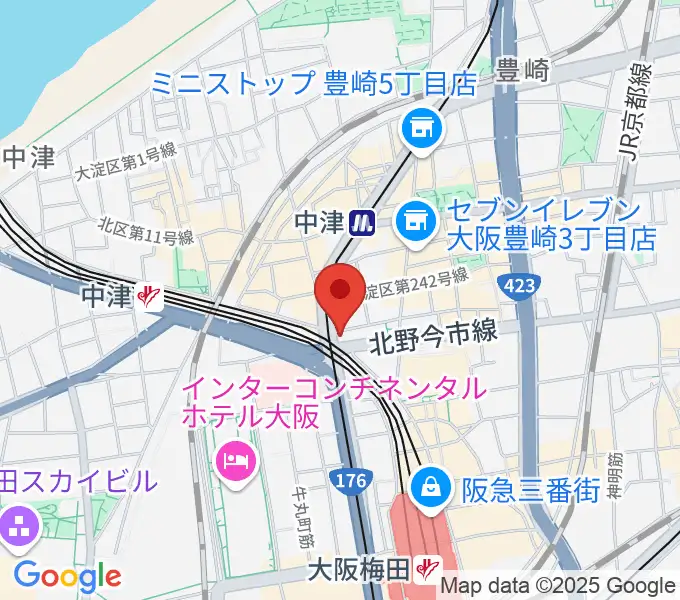 ロキシー・ミュージック・スクール梅田校の地図