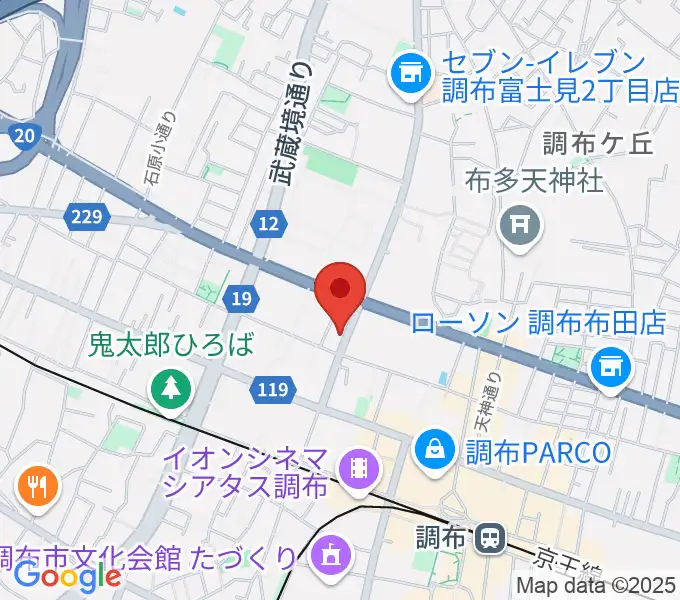 ちょうふ音楽教室の地図