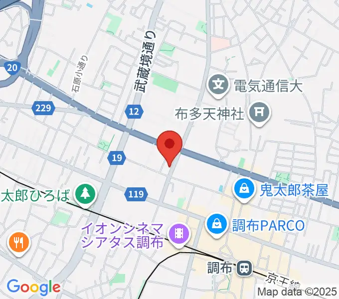 ちょうふ音楽教室の地図