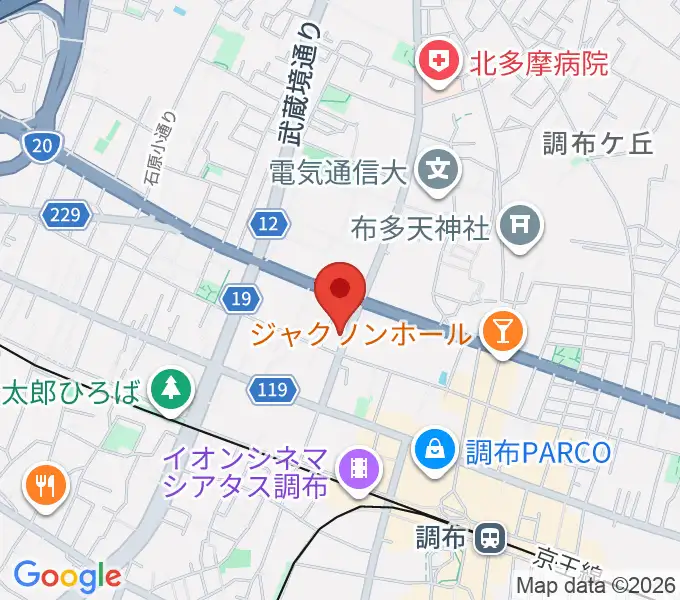 ちょうふ音楽教室の地図