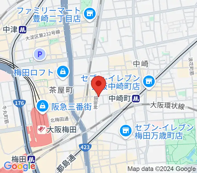 ESPギタークラフト・アカデミー大阪校の地図