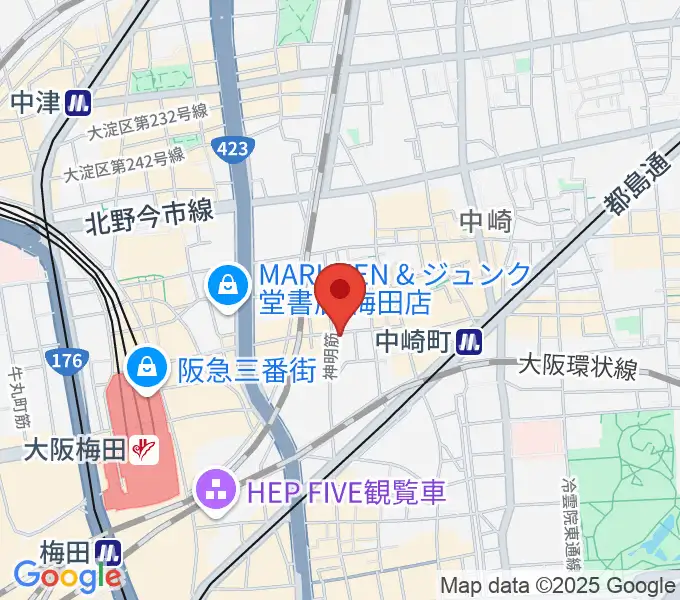 ESPギタークラフト・アカデミー大阪校の地図
