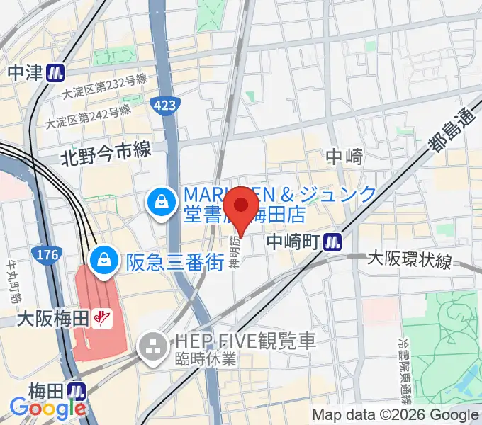 ESPギタークラフト・アカデミー大阪校の地図