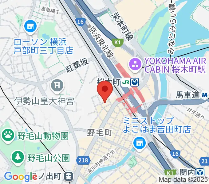 横浜ジャム音楽学院の地図
