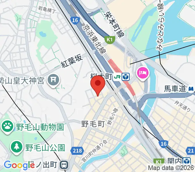 横浜ジャム音楽学院の地図