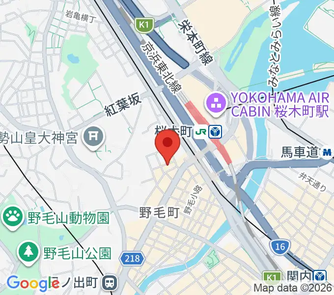 横浜ジャム音楽学院の地図