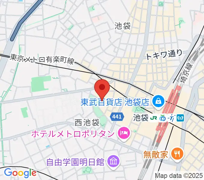 音楽教室ふわり池袋校の地図
