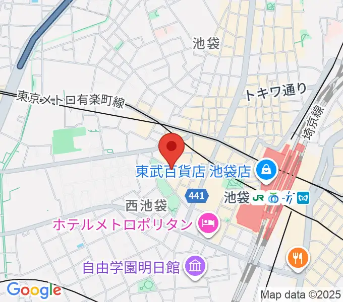 音楽教室ふわり池袋校の地図