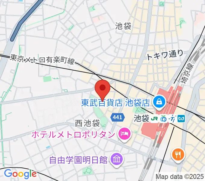 音楽教室ふわり池袋校の地図