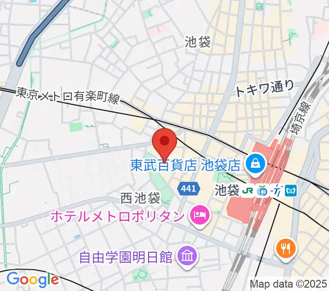 音楽教室ふわり池袋校の地図