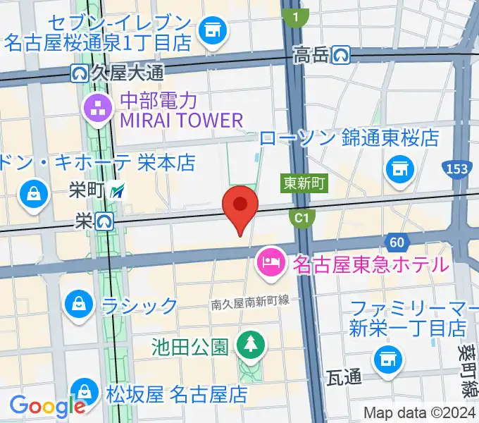 名古屋音楽学校の地図