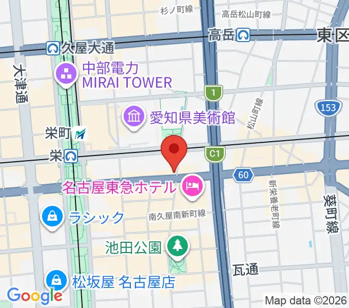名古屋音楽学校の地図